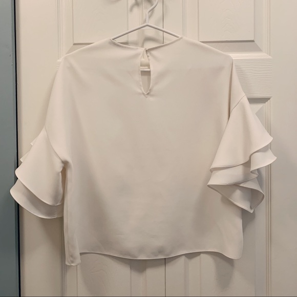 ZARA Blouse with Ruffled Sleeves - White - XS - Picture 2 of 5